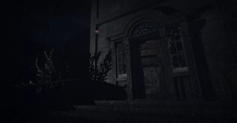 Image of an outdoor setting from the game Phasmophobia.